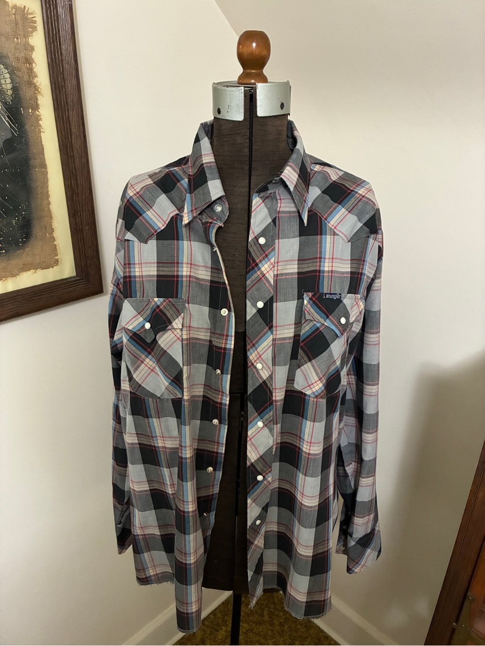 Vintage Wrangler Snap Button Western Shirt